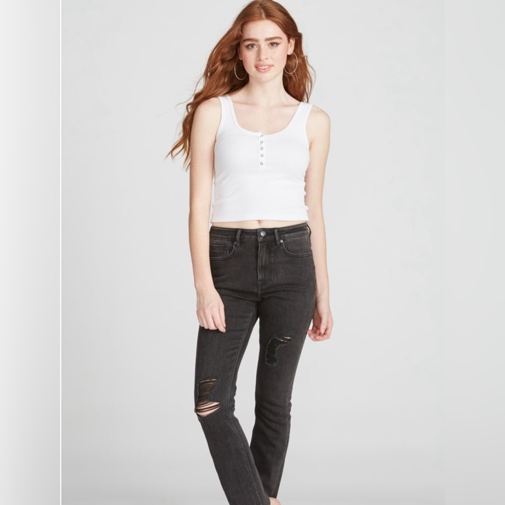 Vigoss 90s Vintage Jeans Ace Straight Skinny Stretch Black Wash
